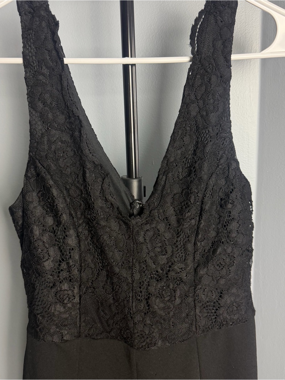 Mi Ami Black Lace top Bodice Sleeveless Jumpsuit Wide Leg Pant size medium - Picture 3 of 11